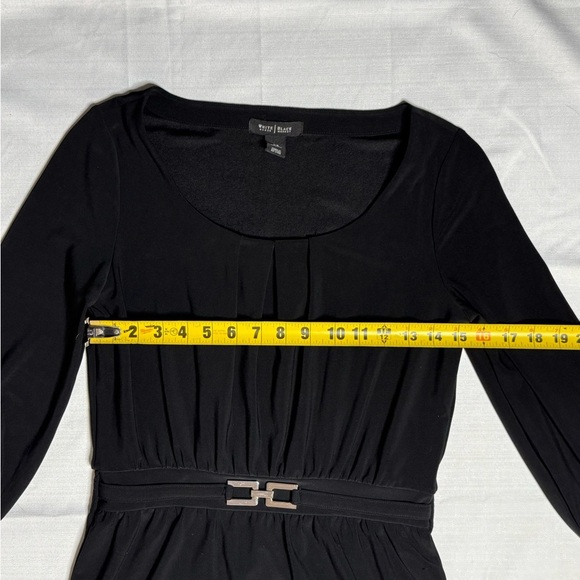 White House Black Market WHBM Women’s XS Black 3/4 Sleeve Knee Length Dress - Picture 5 of 6
